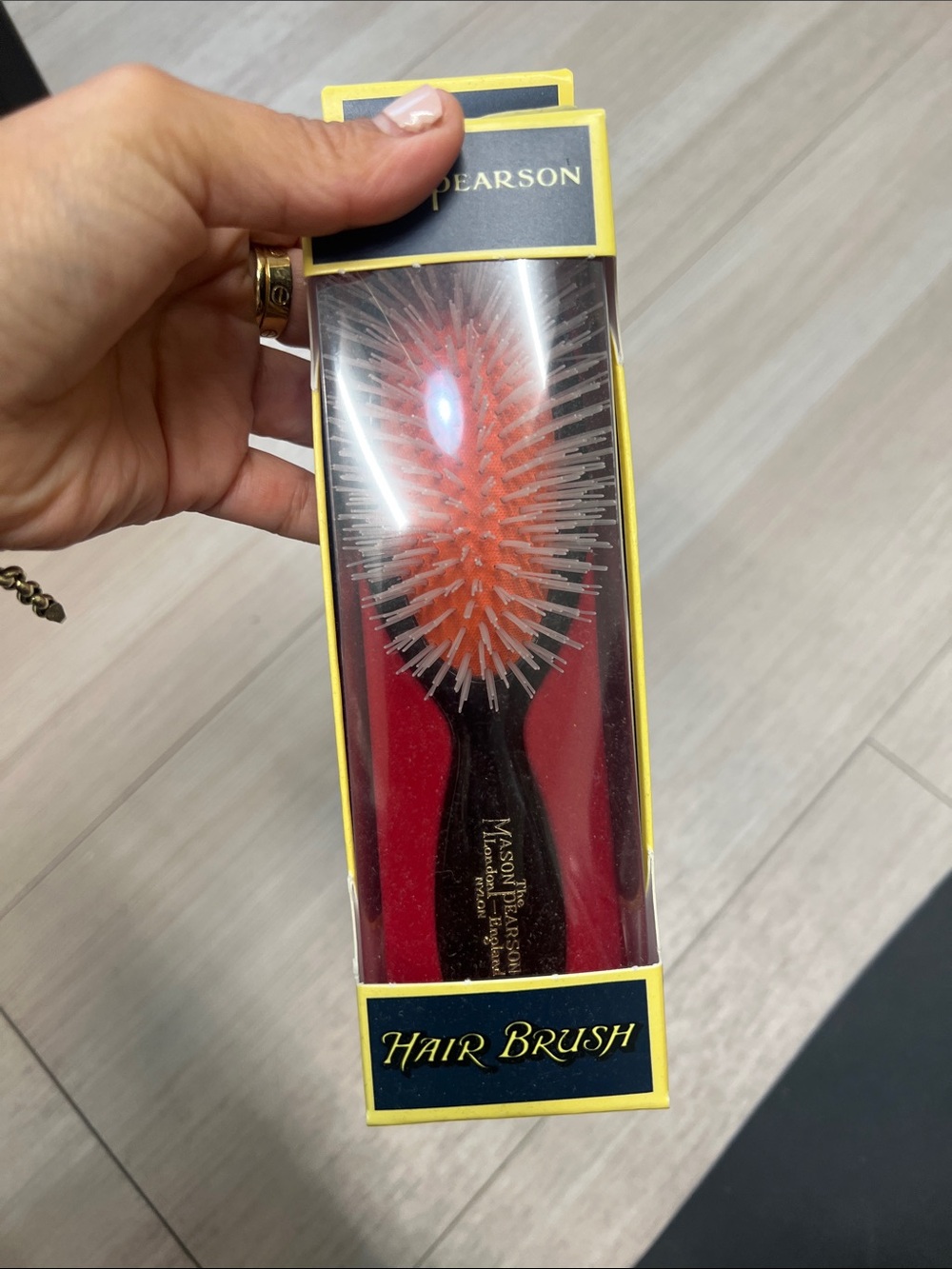 Pearson Black Handle Hair Brush with Orange Cushion